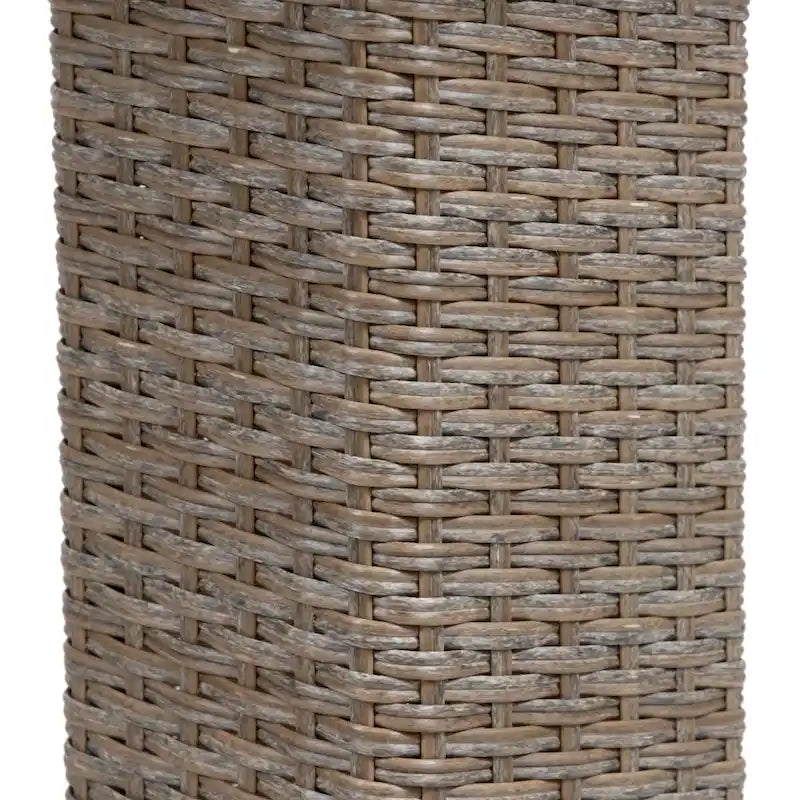 Natural / Grey PE Rattan Wicker Outdoor Bistro Side Table, 1-Person