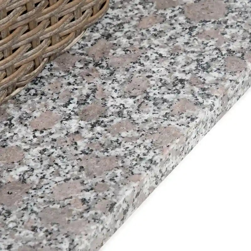 Natural / Grey PE Rattan Wicker Outdoor Bistro Side Table, 1-Person