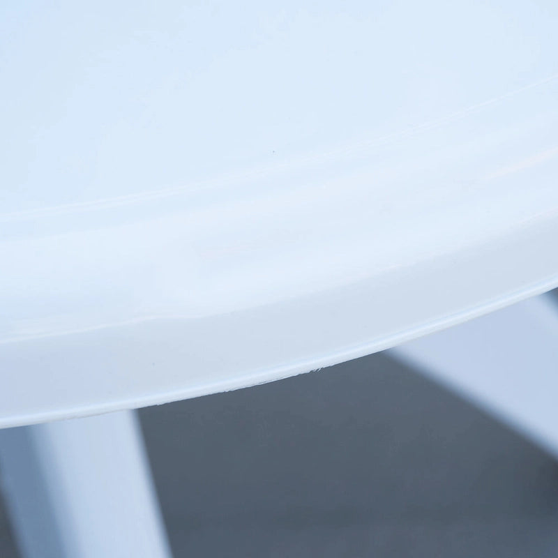 White/Green Round Bistro Outdoor Dining Table with Umbrella Hole, 2-Person