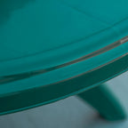 White/Green Round Bistro Outdoor Dining Table with Umbrella Hole, 2-Person