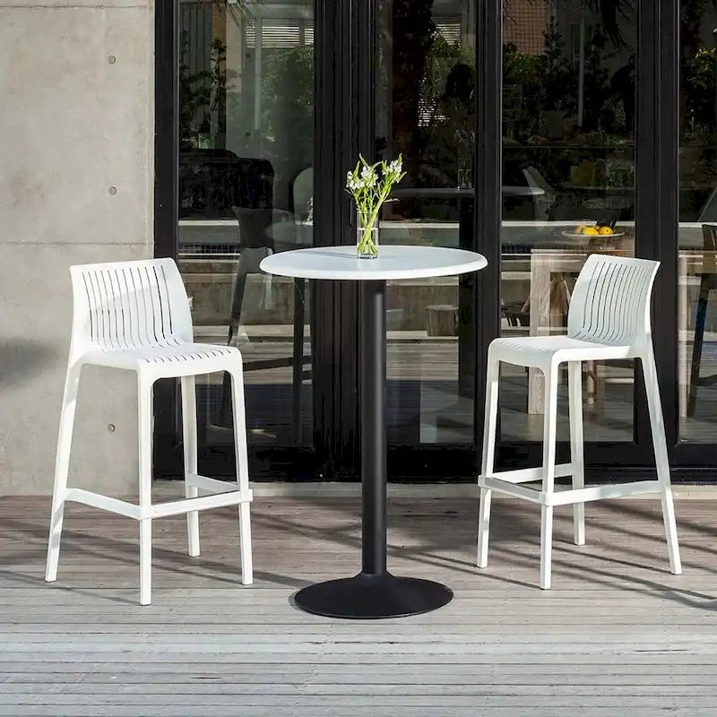 Milos Resin Stackable Bar Stools, Set of 2