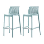 Grey Rattan-Style Resin Stackable Bar Stool, Set of 2