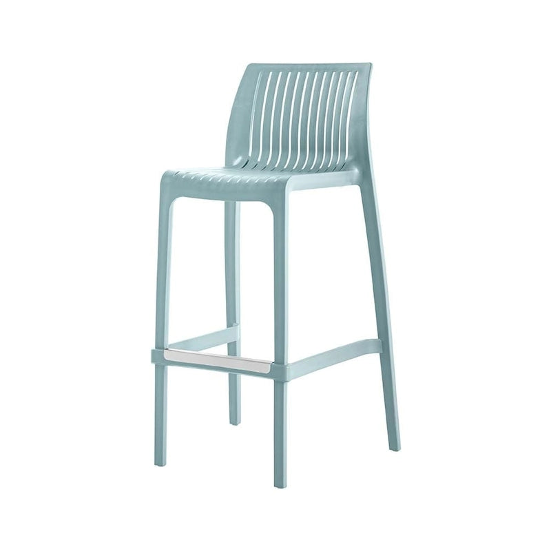 Grey Rattan-Style Resin Stackable Bar Stool, Set of 2