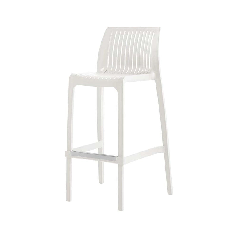 Grey Rattan-Style Resin Stackable Bar Stool, Set of 2