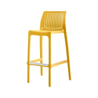 Grey Rattan-Style Resin Stackable Bar Stool, Set of 2