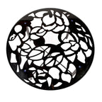Round Outdoor Dining Table – Aluminum Frame with Tempered Glass Top, Floral Cutout, Seats 4 (White / Brown / Red / Black)