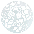 Round Outdoor Dining Table – Aluminum Frame with Tempered Glass Top, Floral Cutout, Seats 4 (White / Brown / Red / Black)