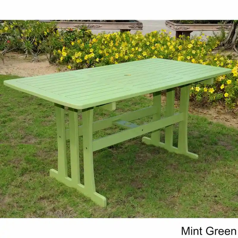 Sky Blue / Mint Green / Barn Red / Antique White Rectangular Outdoor Dining Table for 6
