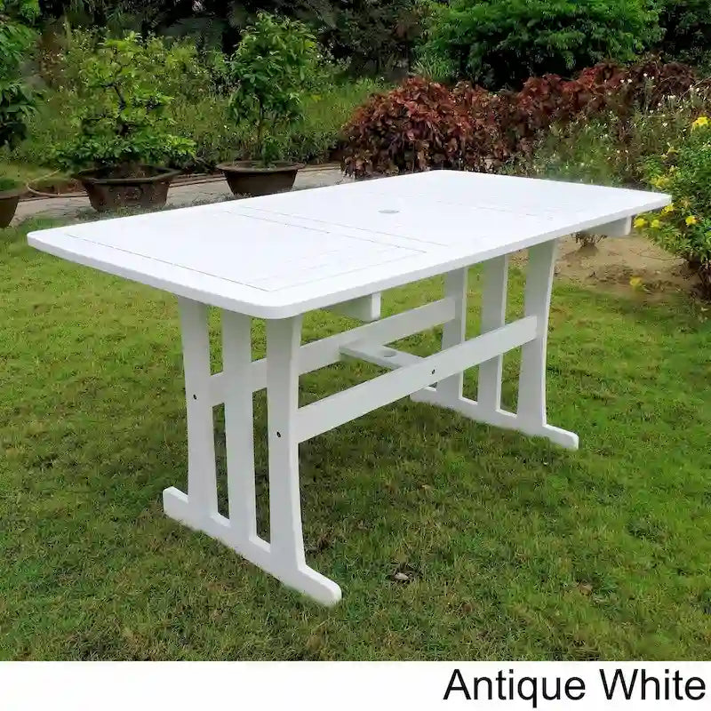 Sky Blue / Mint Green / Barn Red / Antique White Rectangular Outdoor Dining Table for 6