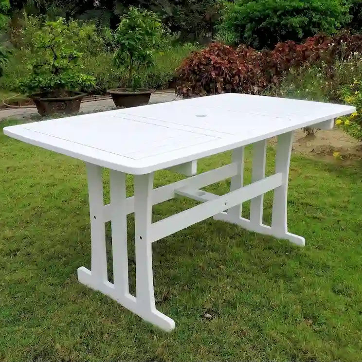 Sky Blue / Mint Green / Barn Red / Antique White Rectangular Outdoor Dining Table for 6