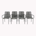 Grey / Black Rope Dining Arm Chair, Set of 4
