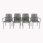 Grey / Black Rope Dining Arm Chair, Set of 4