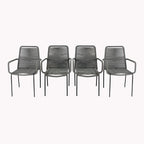 Grey / Black Rope Dining Arm Chair, Set of 4
