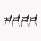 Grey / Black Rope Dining Arm Chair, Set of 4