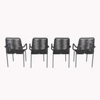 Grey / Black Rope Dining Arm Chair, Set of 4
