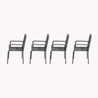 Grey / Black Rope Dining Arm Chair, Set of 4