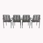 Grey / Black Rope Dining Arm Chair, Set of 4