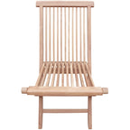 Brown Teak Folding Side Chair, Set of 2