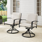 Crosley Kaplan 2Pc Outdoor Dining Swivel Chair Set - 24.75W x 25D x 37H