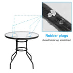Dark Chocolate Round Outdoor Dining Table – 2-Person, Steel & Glass