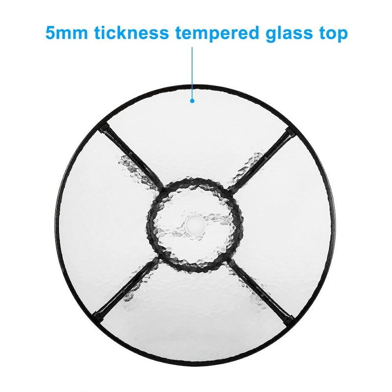 Dark Chocolate Round Outdoor Dining Table – 2-Person, Steel & Glass