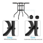 Dark Chocolate Round Outdoor Dining Table – 2-Person, Steel & Glass