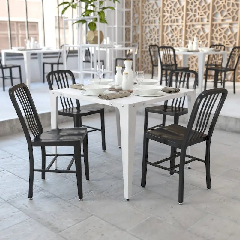 Metal Dining Side Chair, Industrial Style, Set of 2 – Multiple Colors