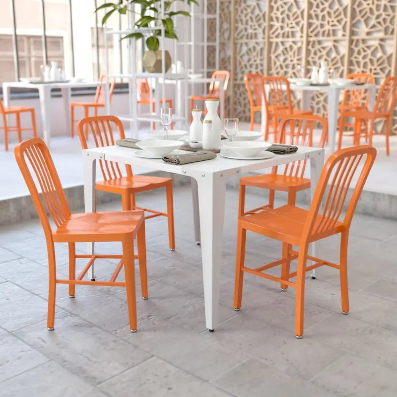 Metal Dining Side Chair, Industrial Style, Set of 2 – Multiple Colors