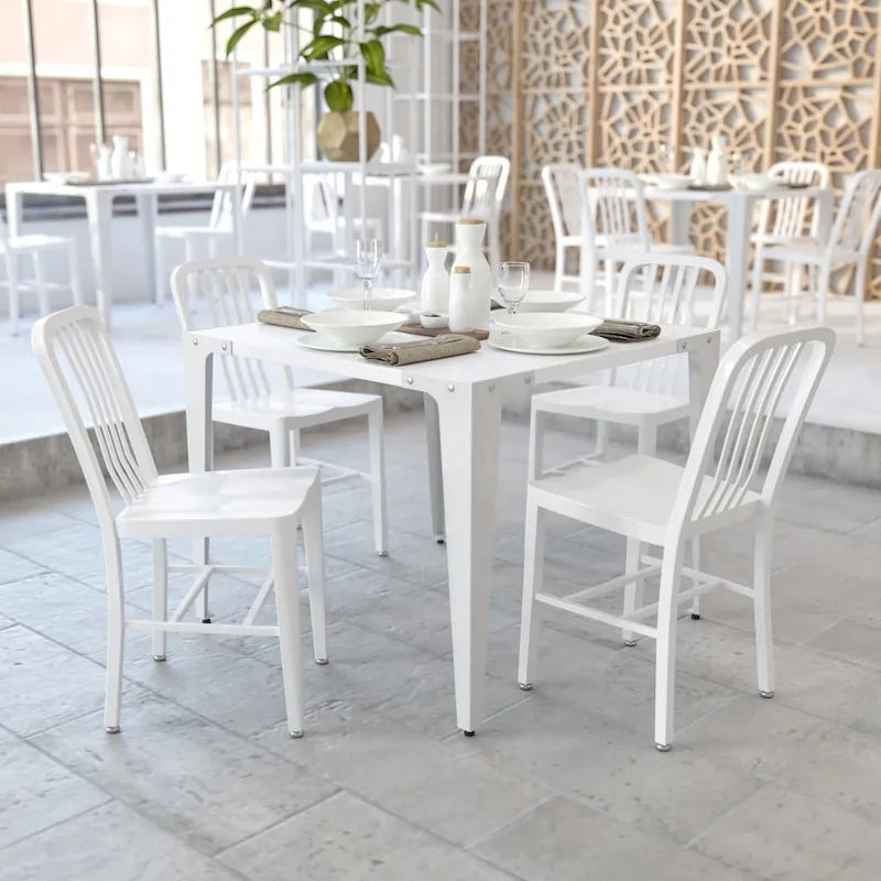 Metal Dining Side Chair, Industrial Style, Set of 2 – Multiple Colors