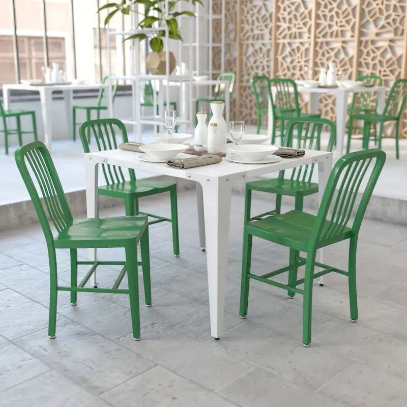 Metal Dining Side Chair, Industrial Style, Set of 2 – Multiple Colors