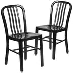 Metal Dining Side Chair, Industrial Style, Set of 2 – Multiple Colors