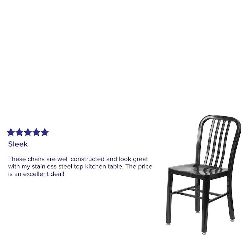 Metal Dining Side Chair, Industrial Style, Set of 2 – Multiple Colors