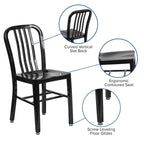 Metal Dining Side Chair, Industrial Style, Set of 2 – Multiple Colors