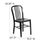 Metal Dining Side Chair, Industrial Style, Set of 2 – Multiple Colors