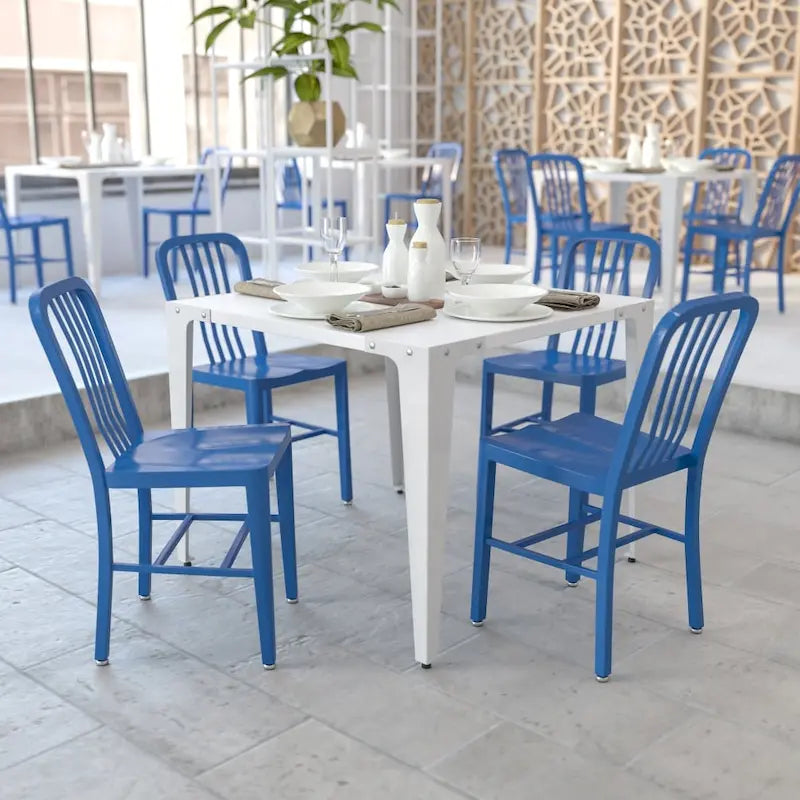 Metal Dining Side Chair, Industrial Style, Set of 2 – Multiple Colors