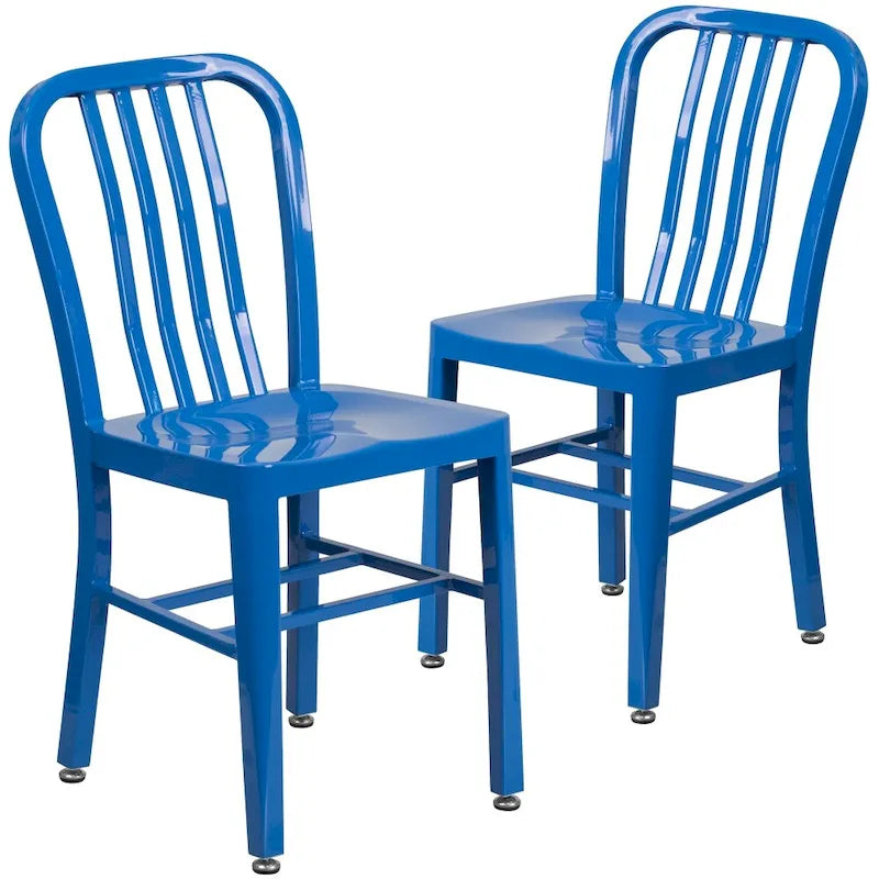 Metal Dining Side Chair, Industrial Style, Set of 2 – Multiple Colors