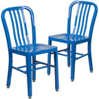 Metal Dining Side Chair, Industrial Style, Set of 2 – Multiple Colors
