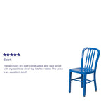 Metal Dining Side Chair, Industrial Style, Set of 2 – Multiple Colors
