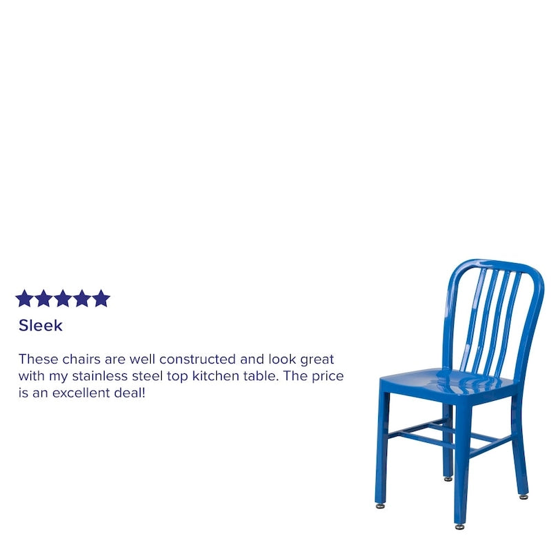 Metal Dining Side Chair, Industrial Style, Set of 2 – Multiple Colors
