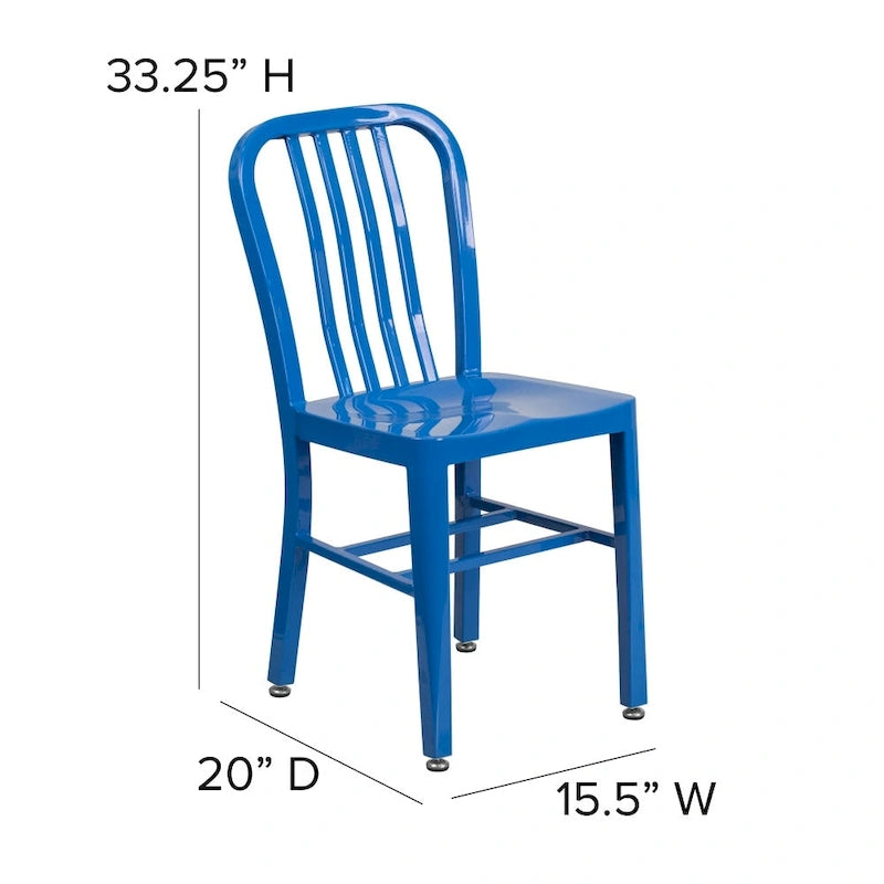 Metal Dining Side Chair, Industrial Style, Set of 2 – Multiple Colors