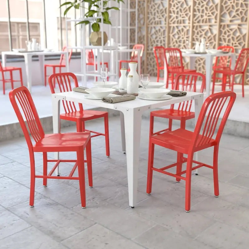 Metal Dining Side Chair, Industrial Style, Set of 2 – Multiple Colors