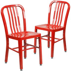 Metal Dining Side Chair, Industrial Style, Set of 2 – Multiple Colors