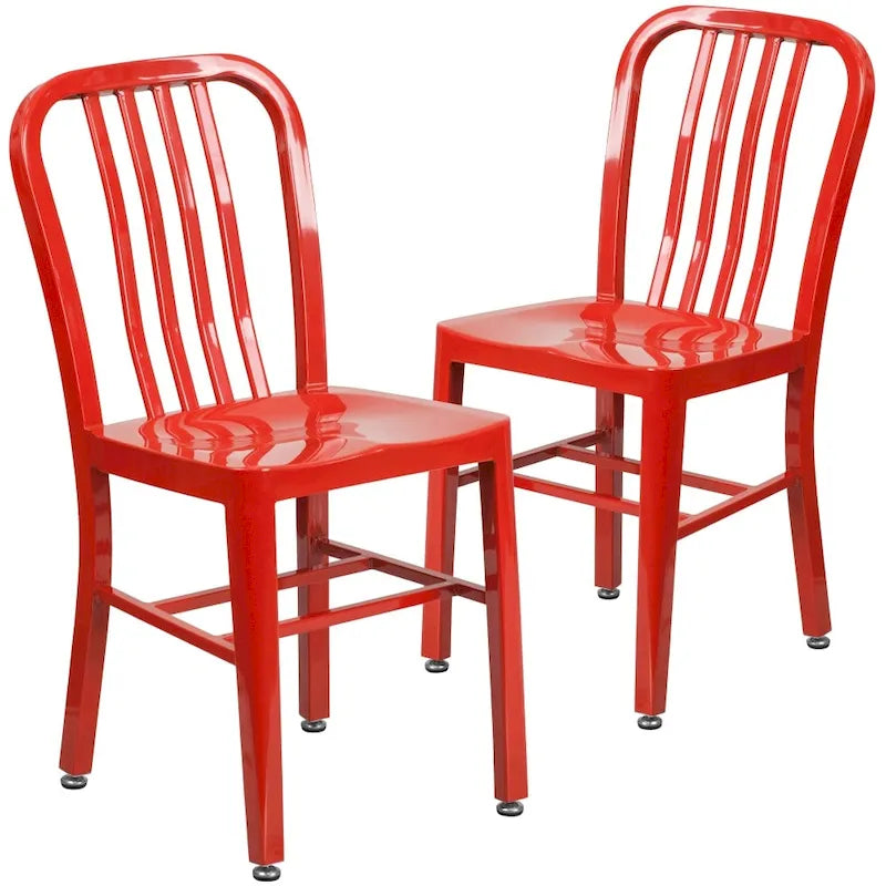 Metal Dining Side Chair, Industrial Style, Set of 2 – Multiple Colors
