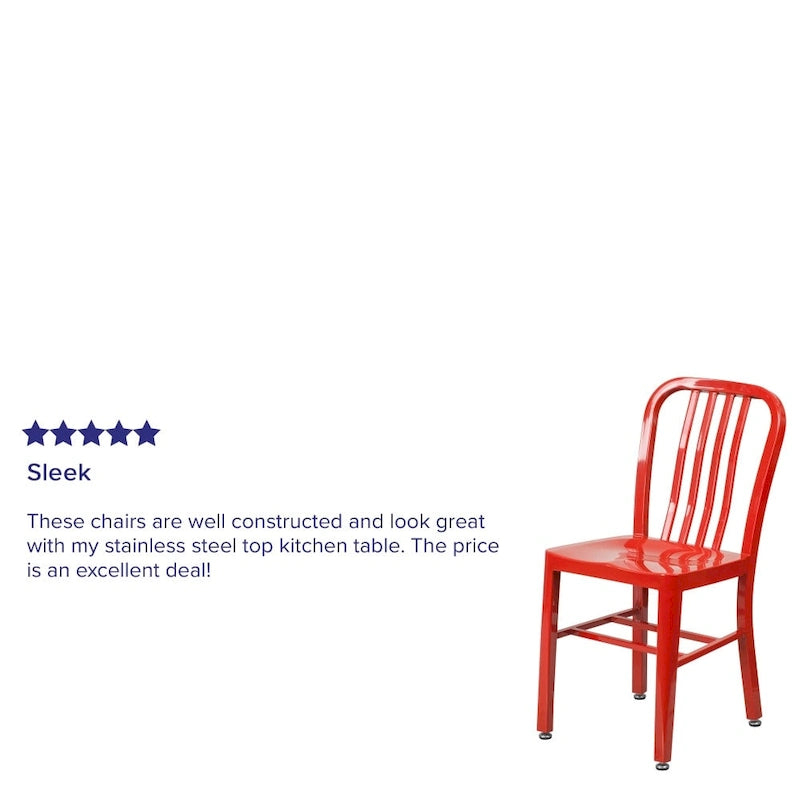 Metal Dining Side Chair, Industrial Style, Set of 2 – Multiple Colors