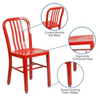 Metal Dining Side Chair, Industrial Style, Set of 2 – Multiple Colors