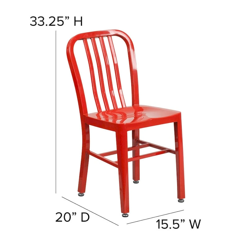 Metal Dining Side Chair, Industrial Style, Set of 2 – Multiple Colors
