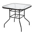 Dark Chocolate Square Glass Top Outdoor Table, 2-Seat