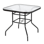 Dark Chocolate Square Glass Top Outdoor Table, 2-Seat