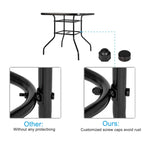 Dark Chocolate Square Glass Top Outdoor Table, 2-Seat