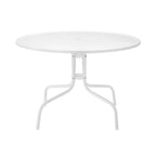 White Retro Round Outdoor Dining Table, Seats 4